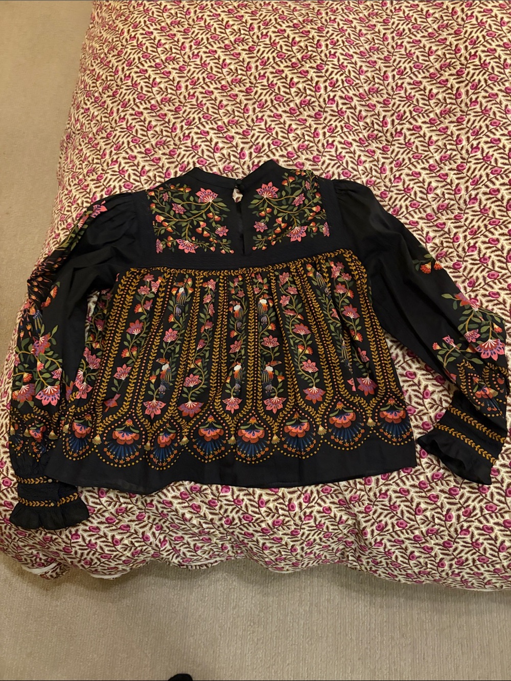 Farm Rio x Anthropologie Long-Sleeve Lace Blouse size M - Picture 3 of 5